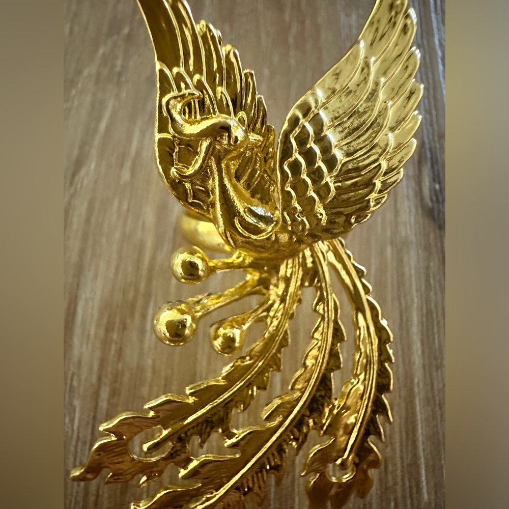 Peacock Statement Ring 8 (Adjustable) - image 4